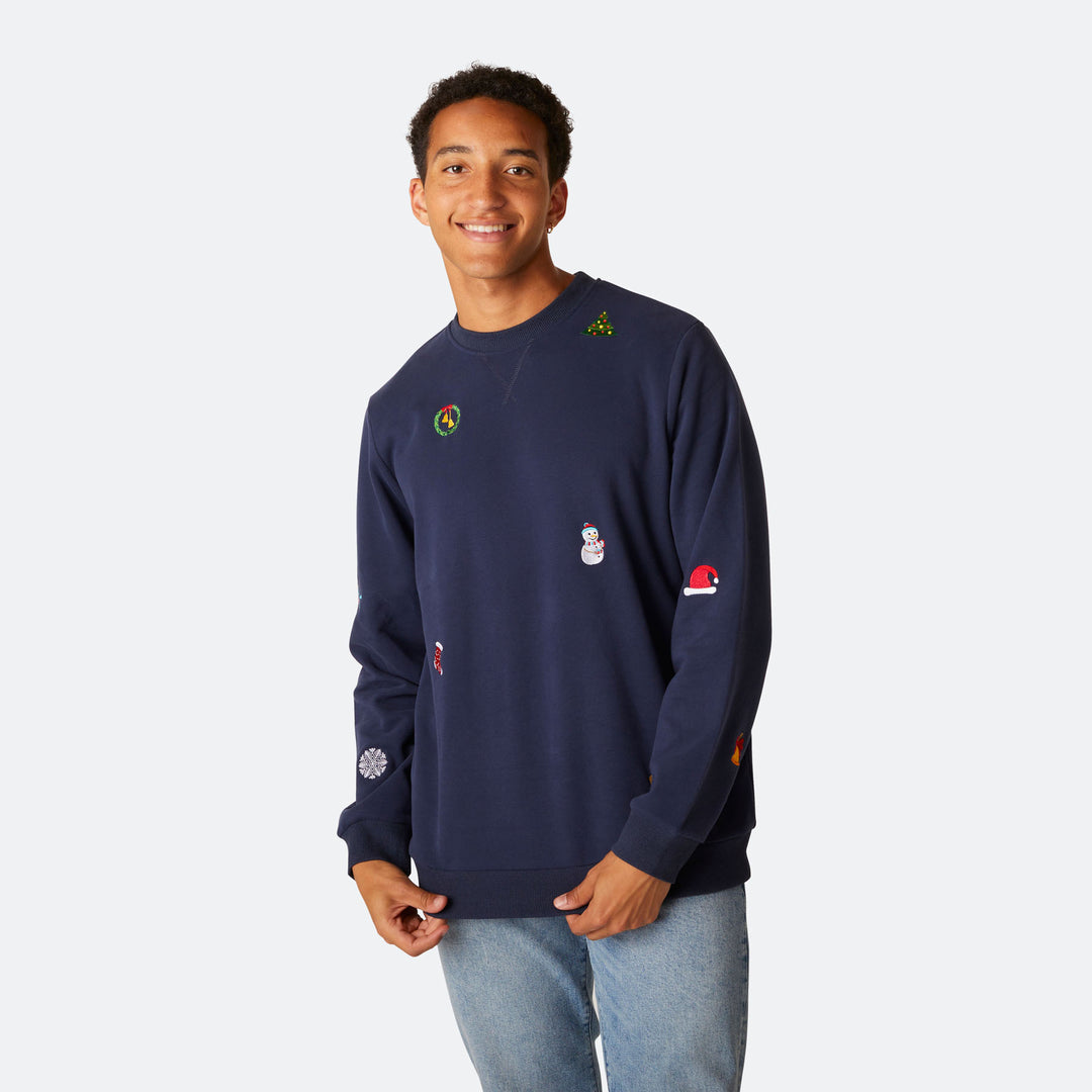 Kerstmis Sweatshirt Blauw Heren