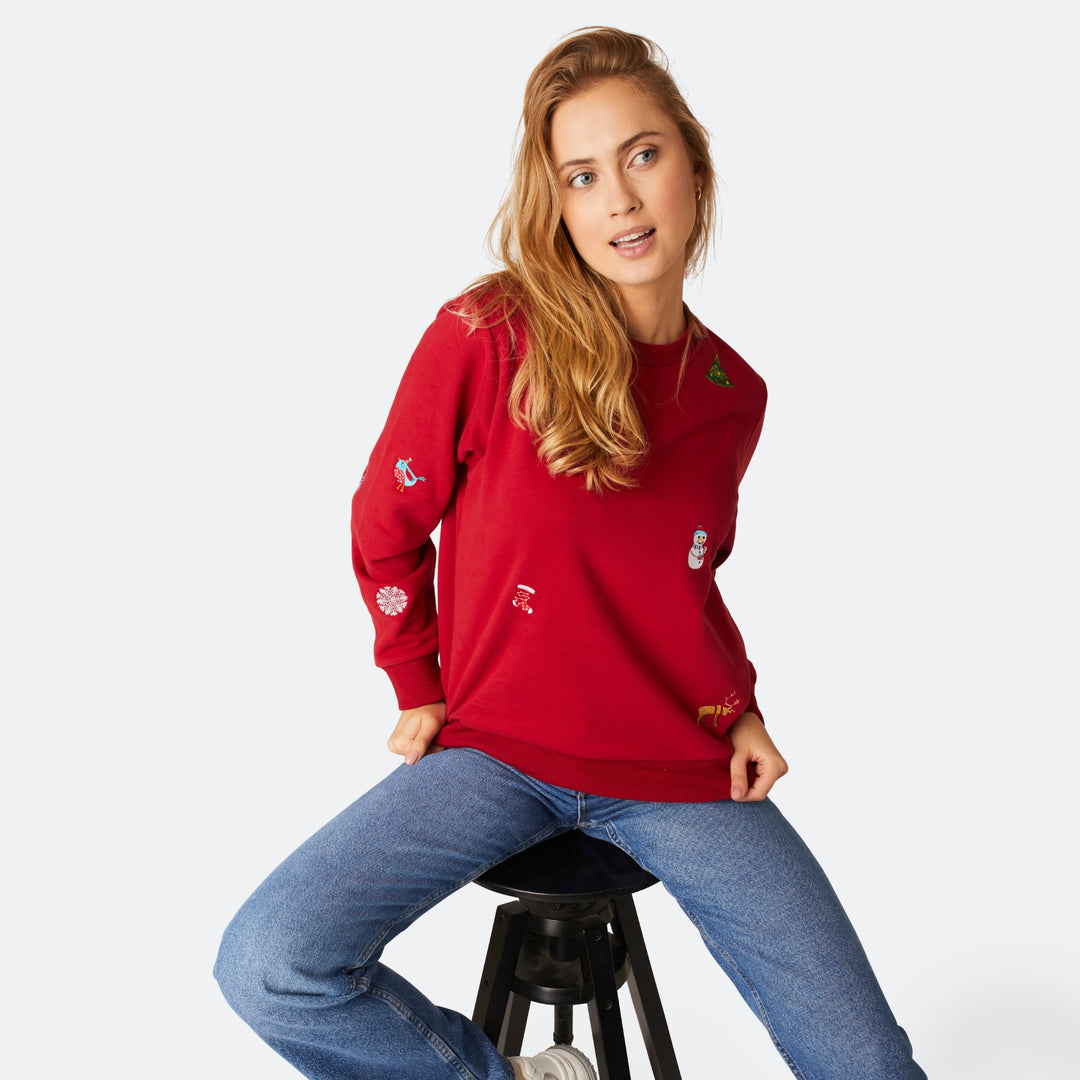 Kerstmis Sweatshirt Rood Dames
