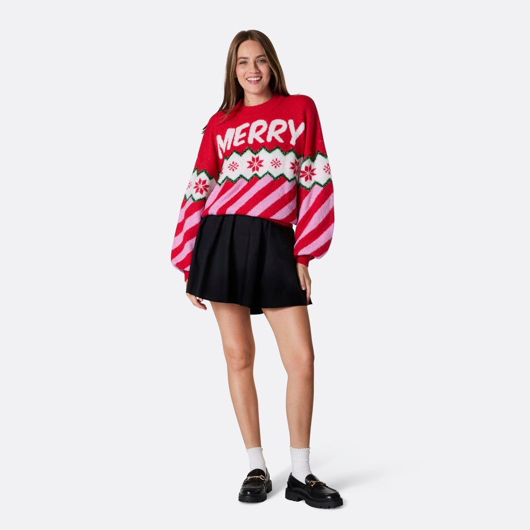 Merry Xmas Oversized Kersttrui Dames