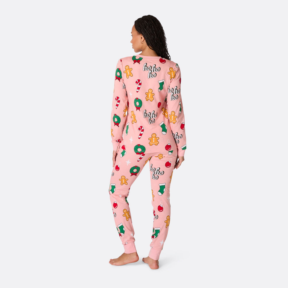 Roze Hohoho Kerstpyjama Dames