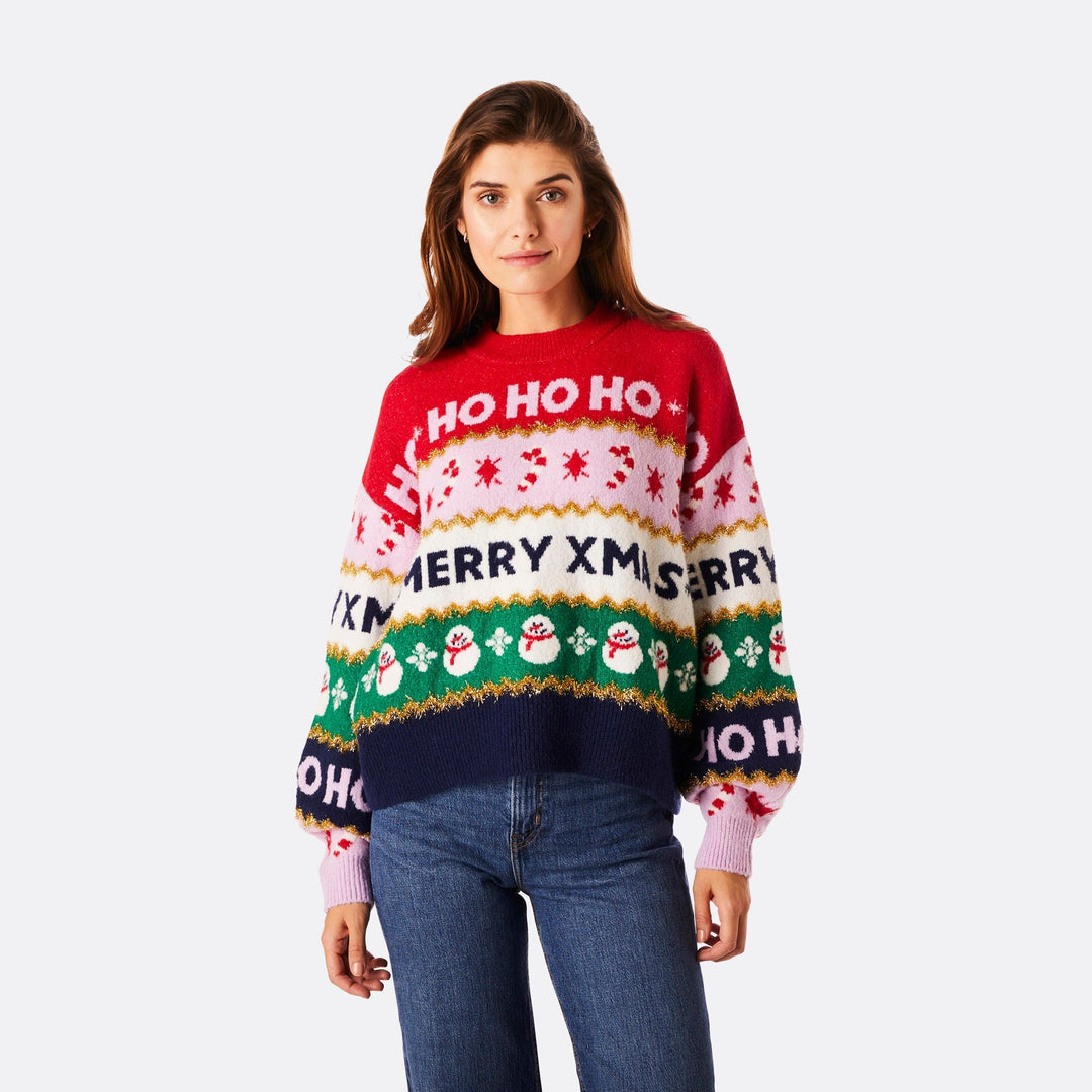 Gestreepte Oversized Kersttrui Dames