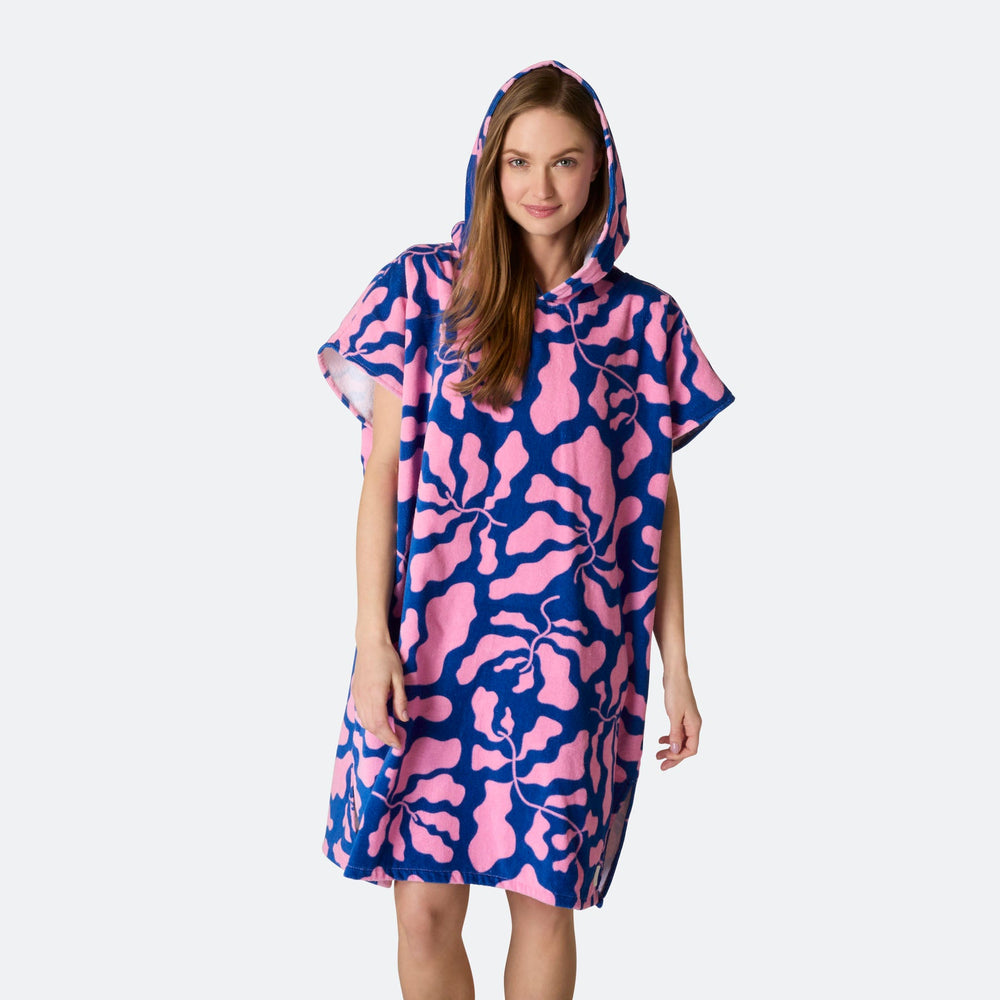 Blauw Patroon Surf Poncho