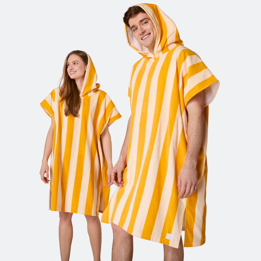 Geel Gestreept Surf Poncho