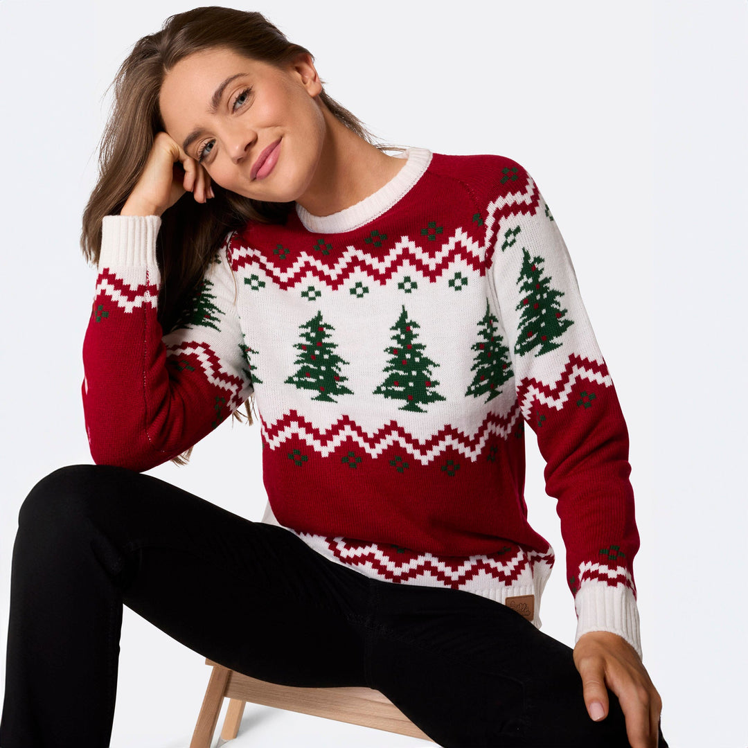 Retro Kerstboom Kersttrui Dames