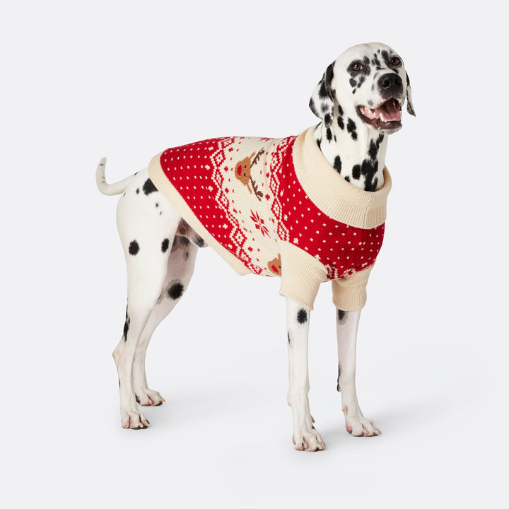 Rode Retro Rendier Kersttrui voor Honden