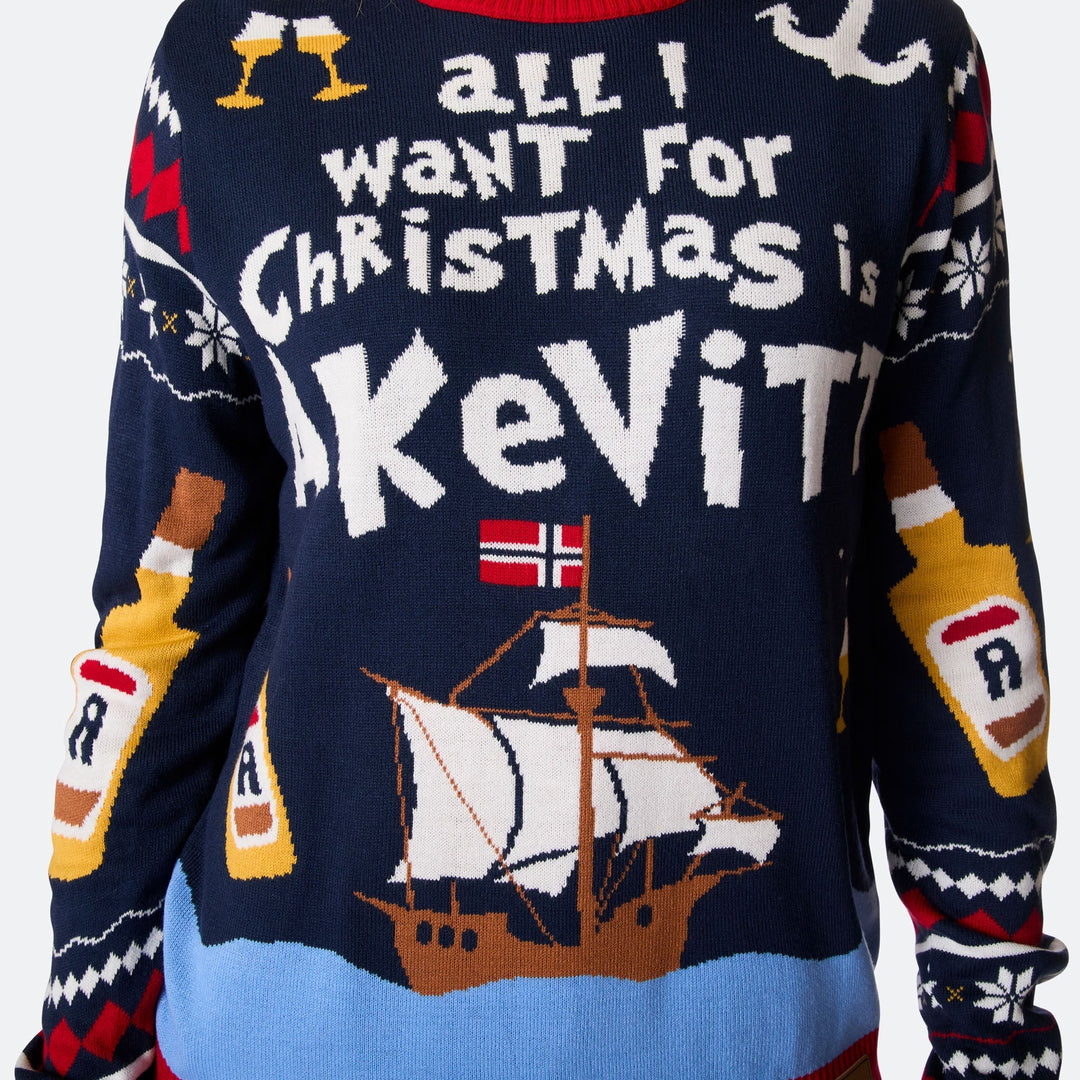 All I Want for Christmas is Aquavit Kersttrui Dames