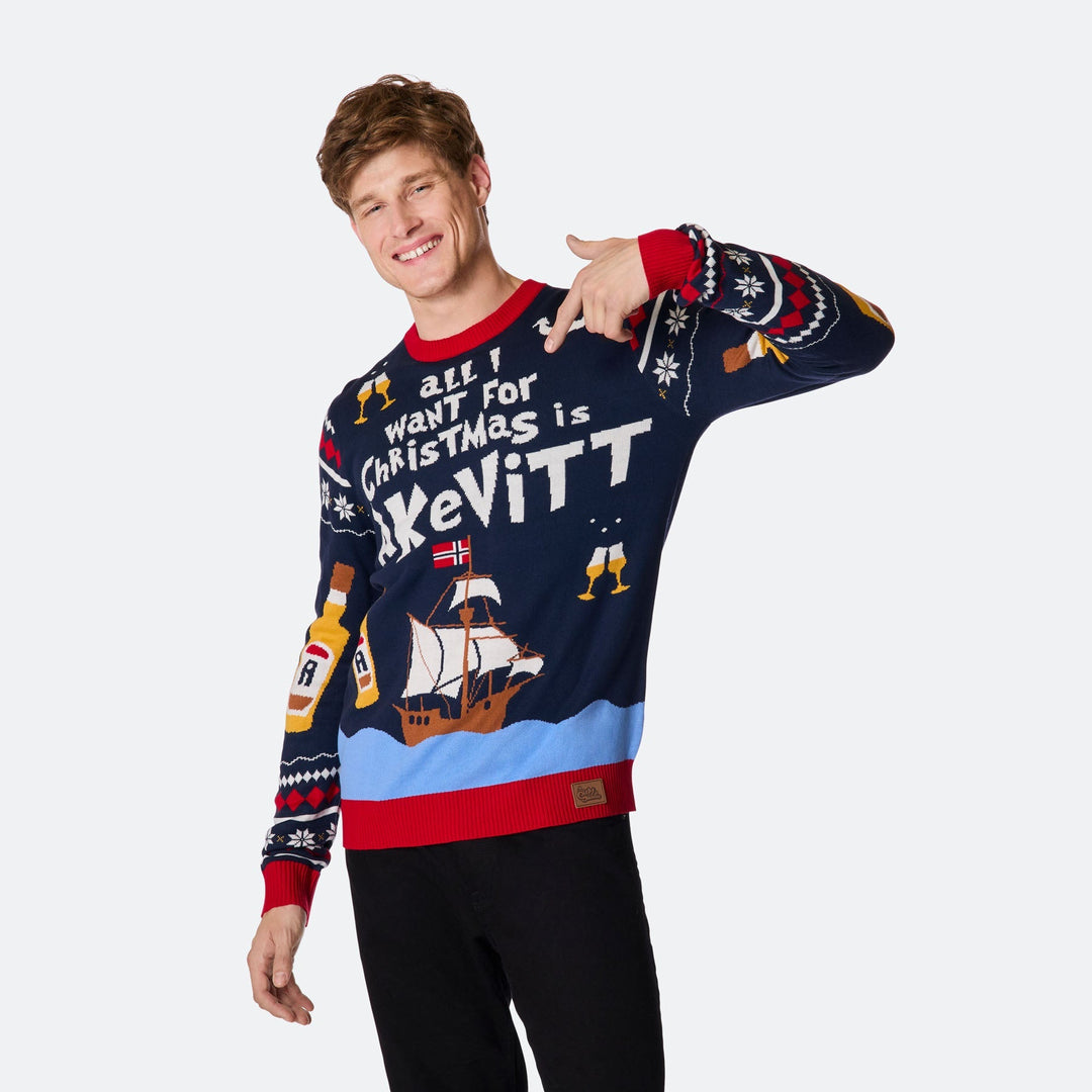 All I Want for Christmas is Aquavit Kersttrui Heren