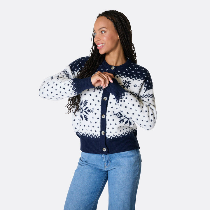 Blauwe Kerstvest Dames