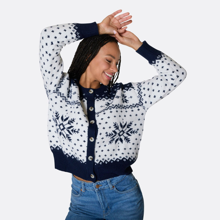 Blauwe Kerstvest Dames