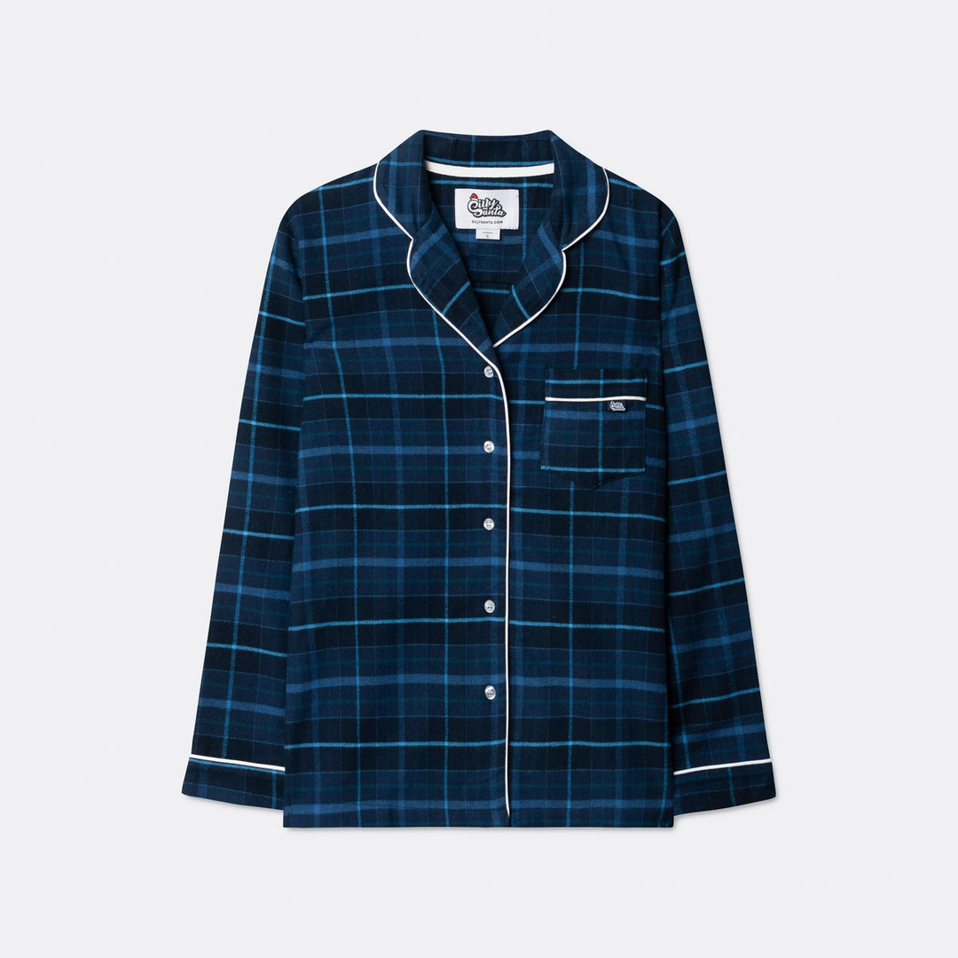 Blauwe Flanellen Kerstpyjama Voor Kinderen