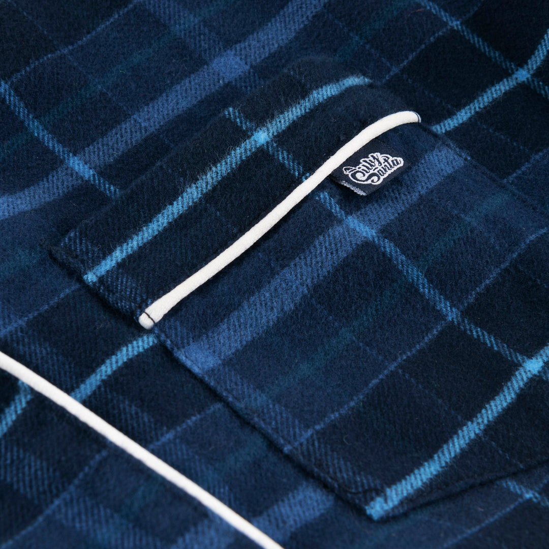 Blauwe Flanellen Kerstpyjama's Gezin