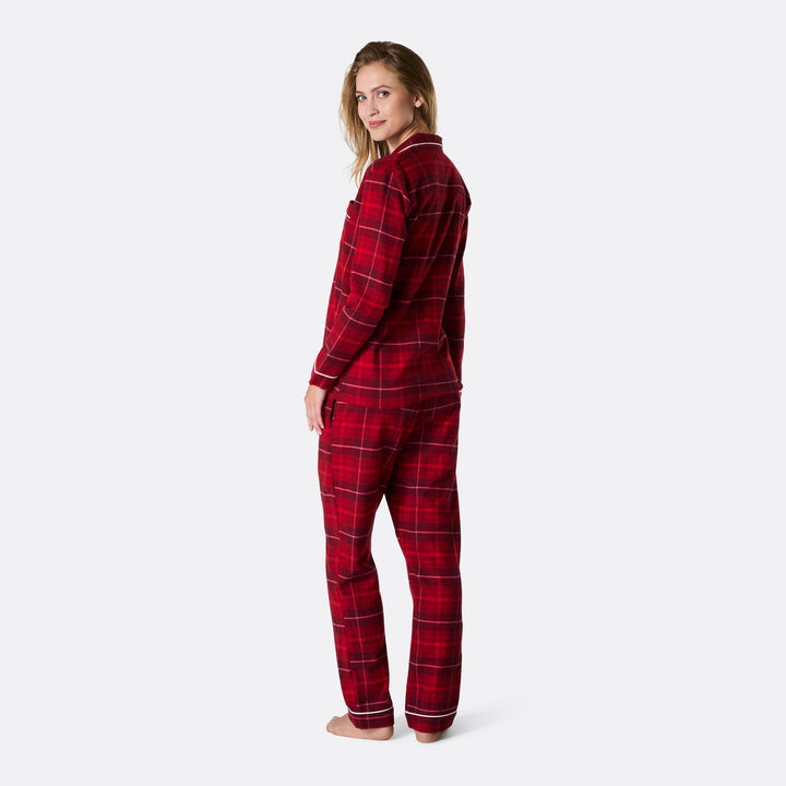 Rode Flanellen Kerstpyjama Dames