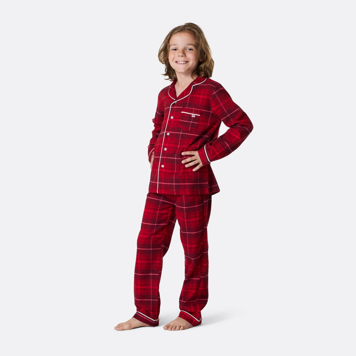 Rode Flanellen Kerstpyjama Voor Kinderen