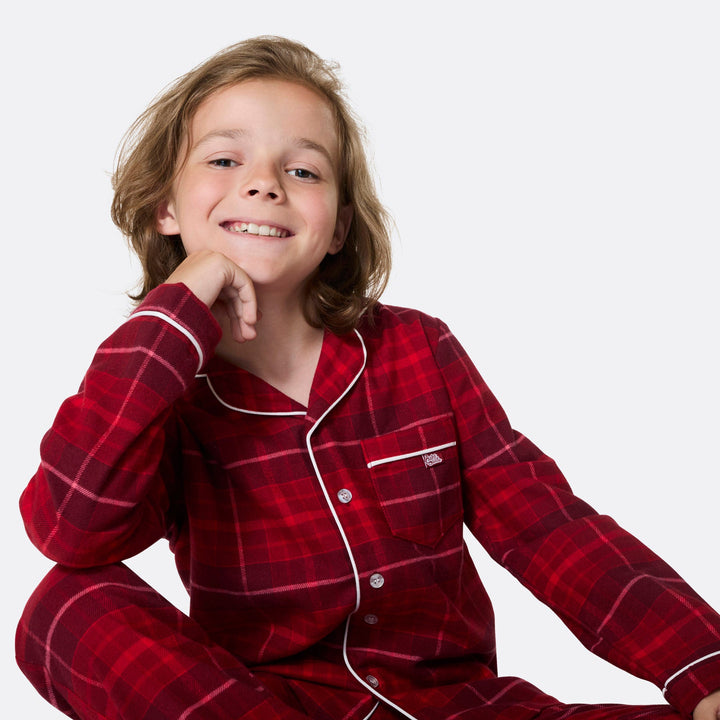 Rode Flanellen Kerstpyjama Voor Kinderen