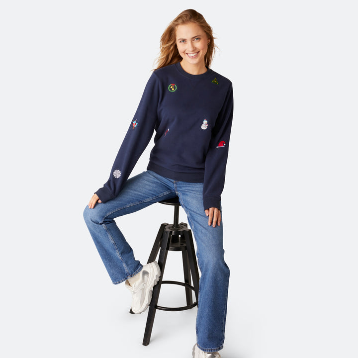 Kerstmis Sweatshirt Blauw Dames