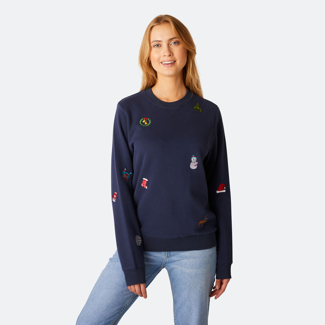 Kerstmis Sweatshirt Blauw Dames