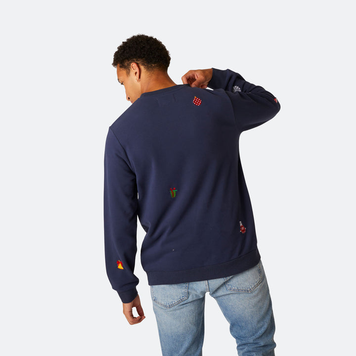 Kerstmis Sweatshirt Blauw Heren