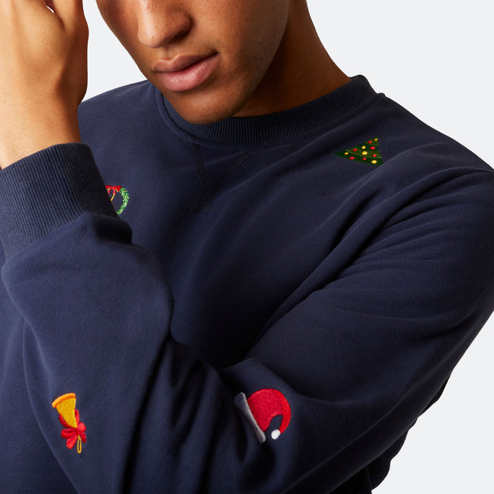 Kerstmis Sweatshirt Blauw Heren