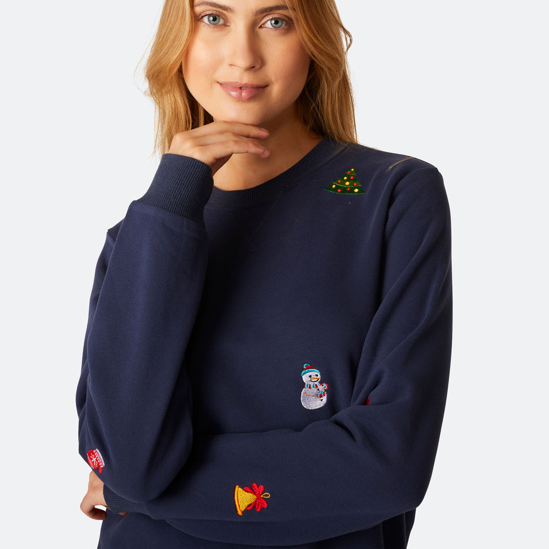 Kerstmis Sweatshirt Blauw Dames