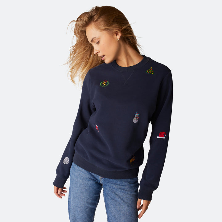 Kerstmis Sweatshirt Blauw Dames