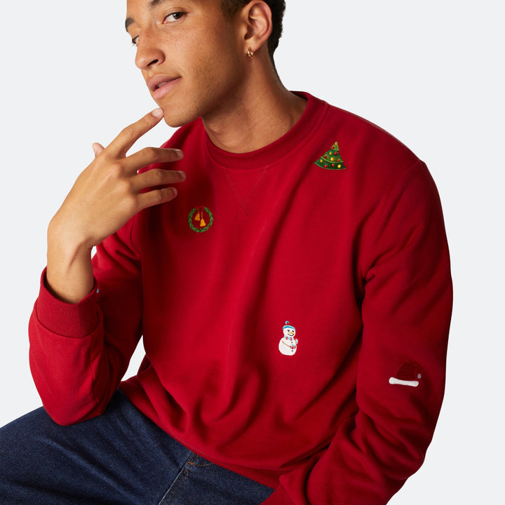 Kerstmis Sweatshirt Rood Heren