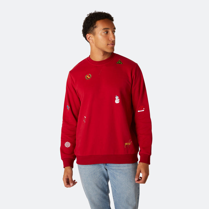 Kerstmis Sweatshirt Rood Heren