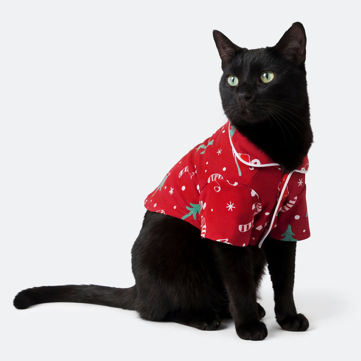Rode Kerstpatroon Kerstpyjama voor Katten