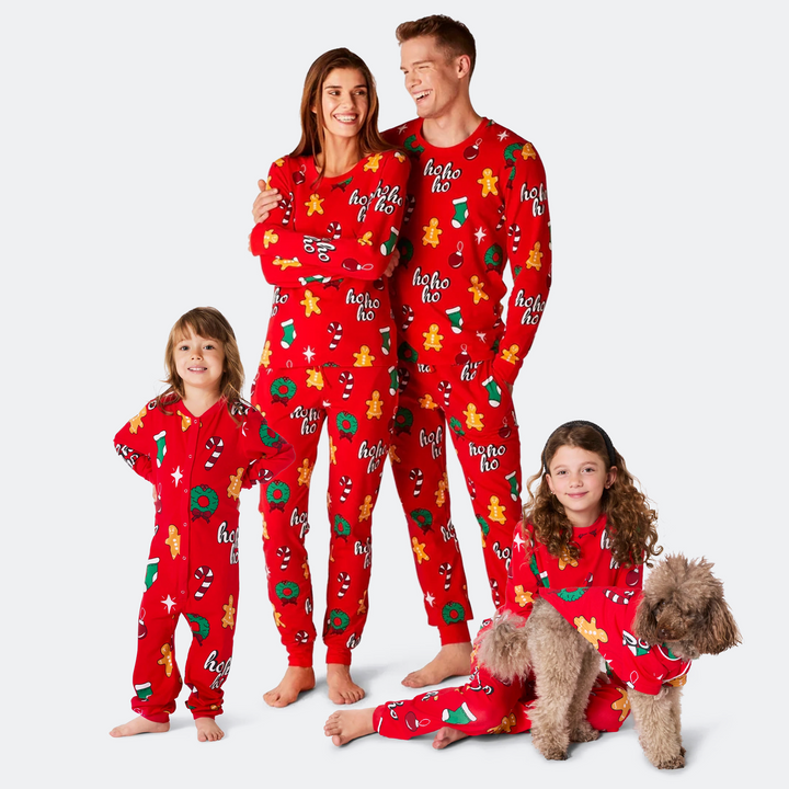 Matchende Kerstpyjama's voor Gezin - Rode Hohoho