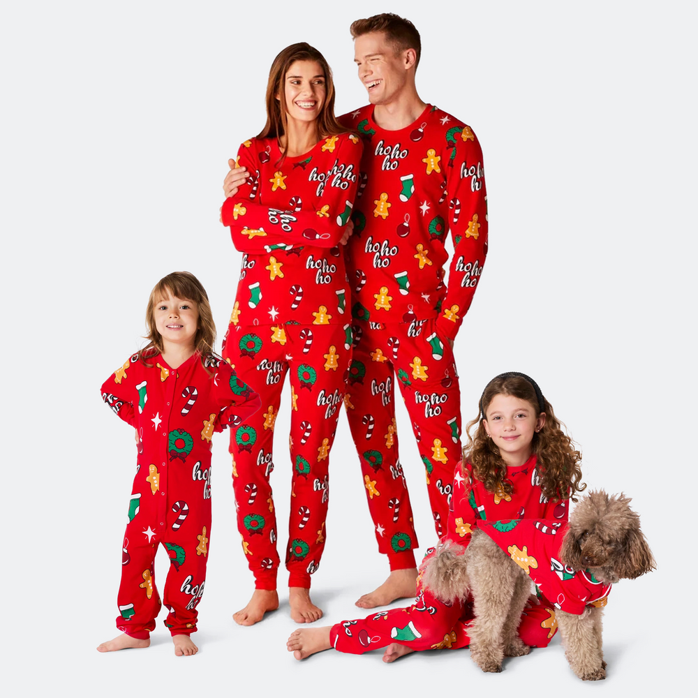 Rode Hohoho Kerstpyjama's Gezin