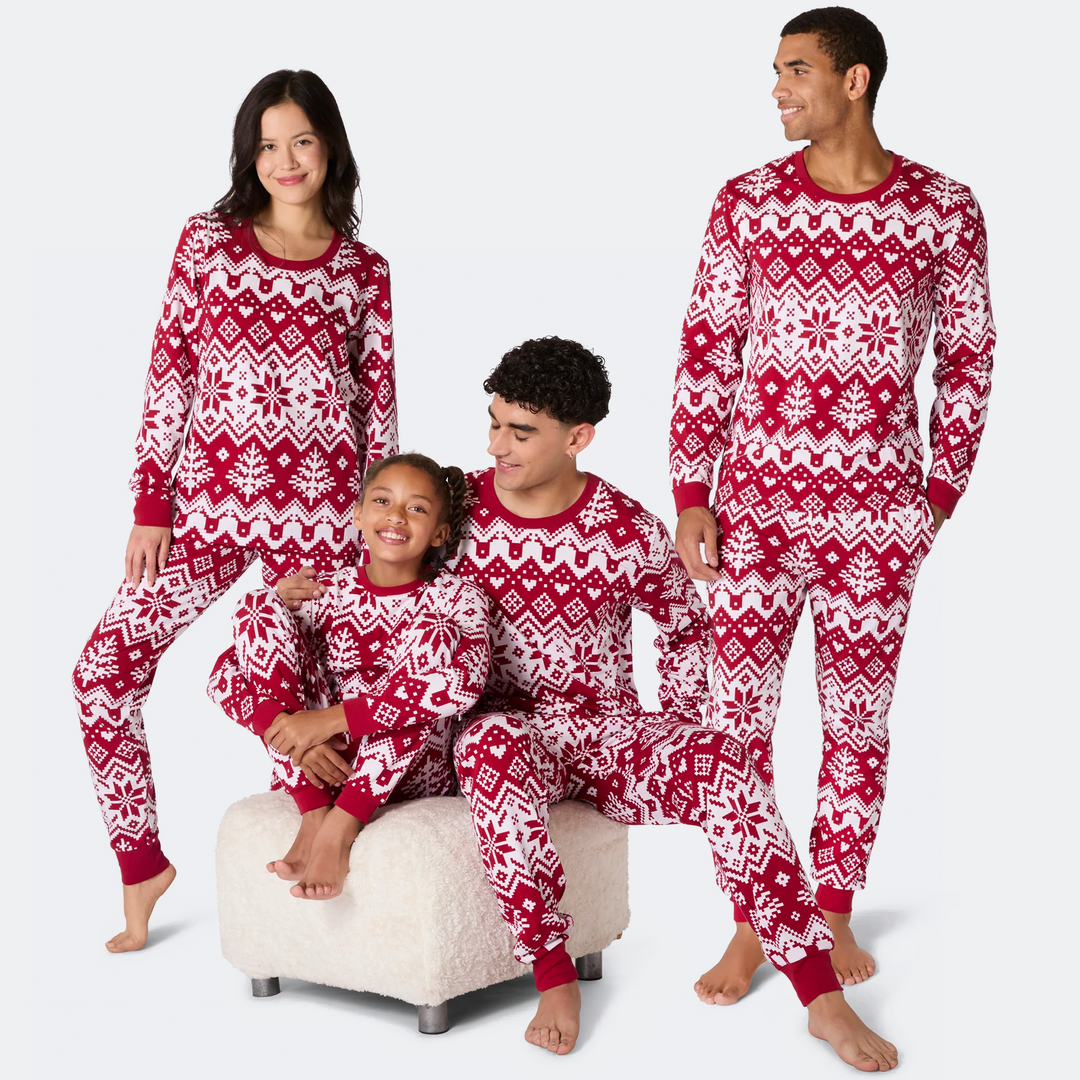 Matchende Kerstpyjama's voor Gezin - Rode Gebreide