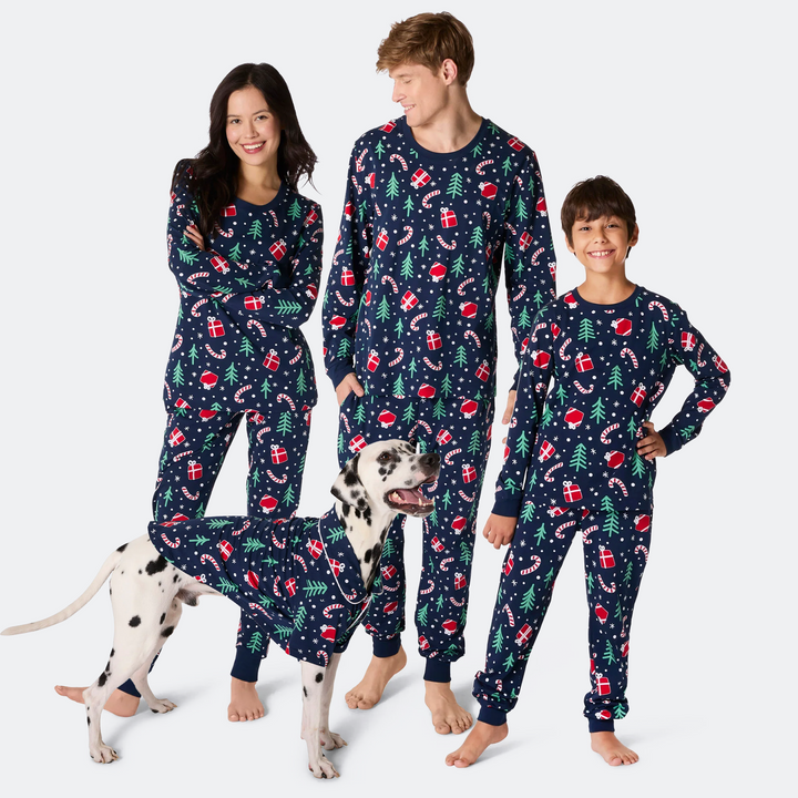 Matchende Kerstpyjama's voor Gezin - Blauwe Kerstpatroon