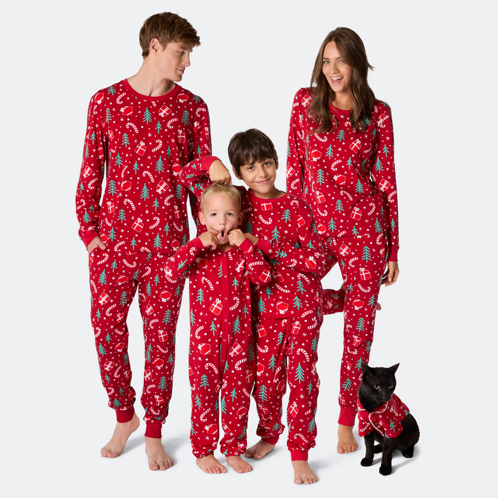 Matchende Kerstpyjama's voor Gezin - Rode Kerstpatroon