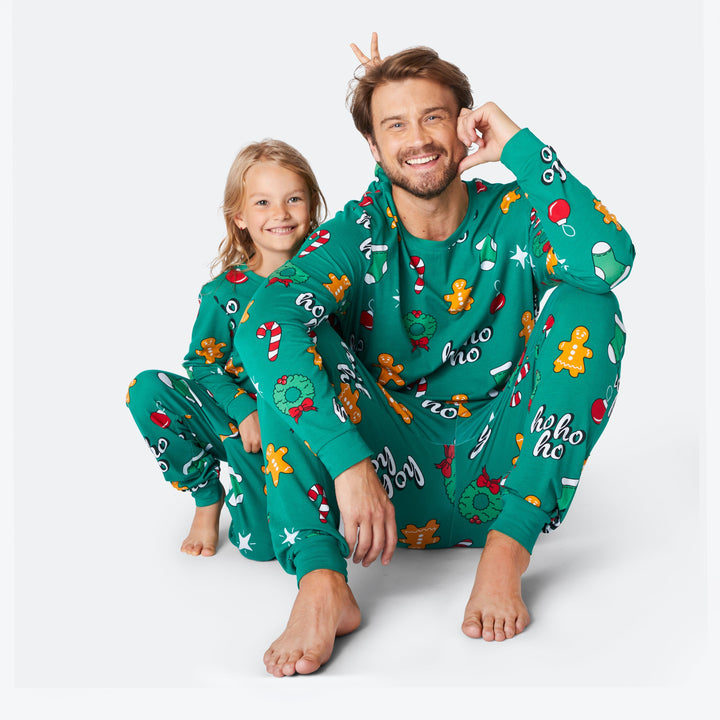 Groene Hohoho Kerstpyjama's Gezin