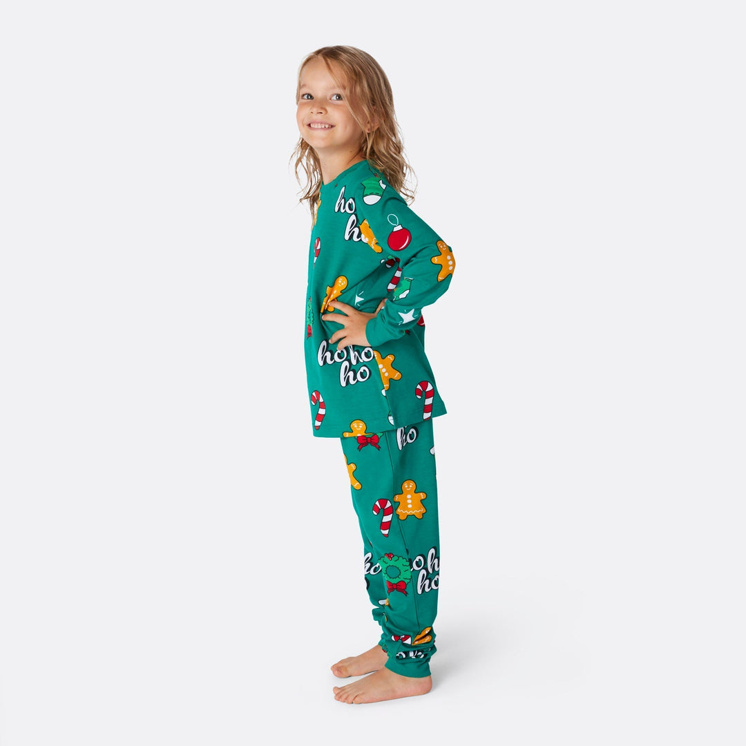 Groene Hohoho Kerstpyjama's Gezin