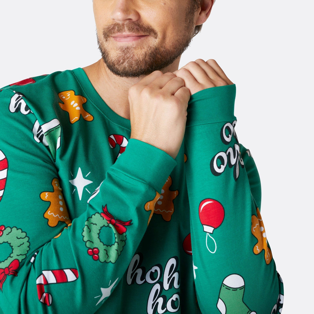 Groene Hohoho Kerstpyjama's Gezin