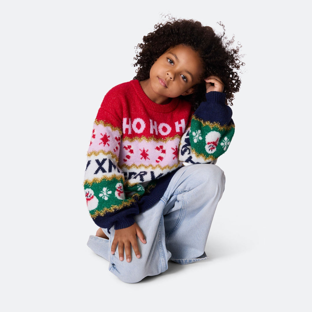 Kerststrepen Oversized Kersttrui voor Kinderen
