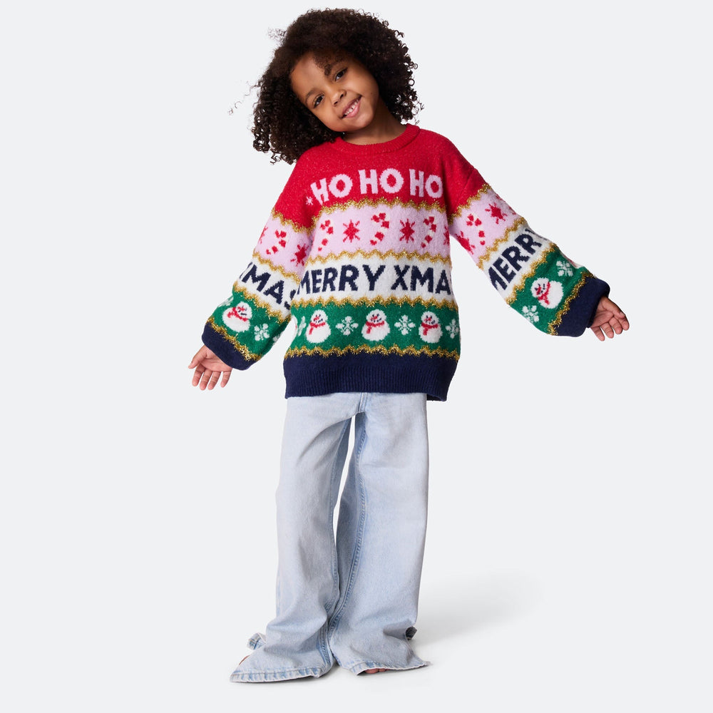 Kerststrepen Oversized Kersttrui voor Kinderen