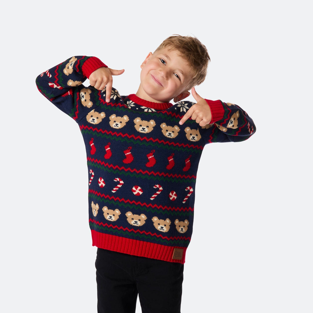 Teddybeer Kersttrui Voor Kinderen