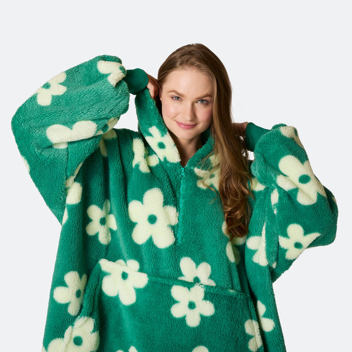 Groene Bloemen Teddy HappyHoodie