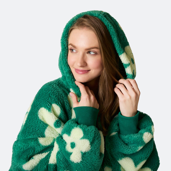 Groene Bloemen Teddy HappyHoodie