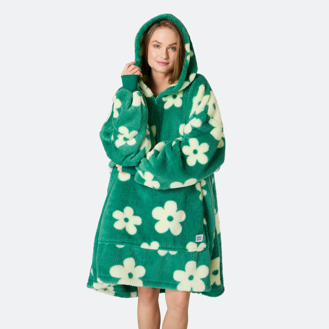 Groene Bloemen Teddy HappyHoodie