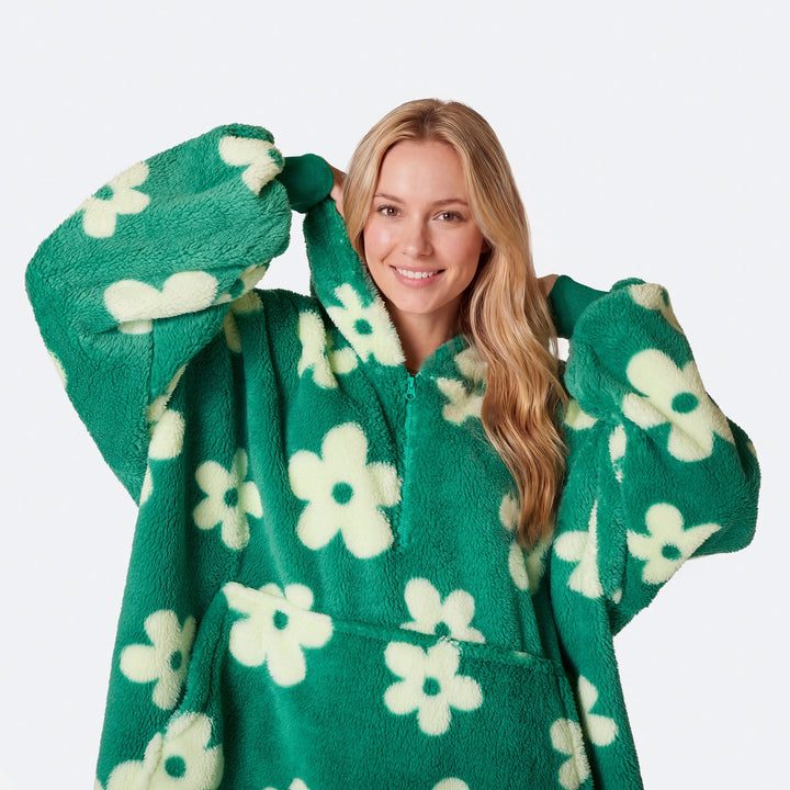 Groene Bloemen Teddy HappyHoodie