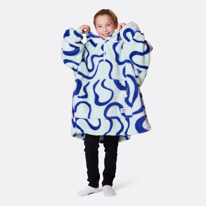 Blauwe Golven Teddy HappyHoodie voor Kinderen