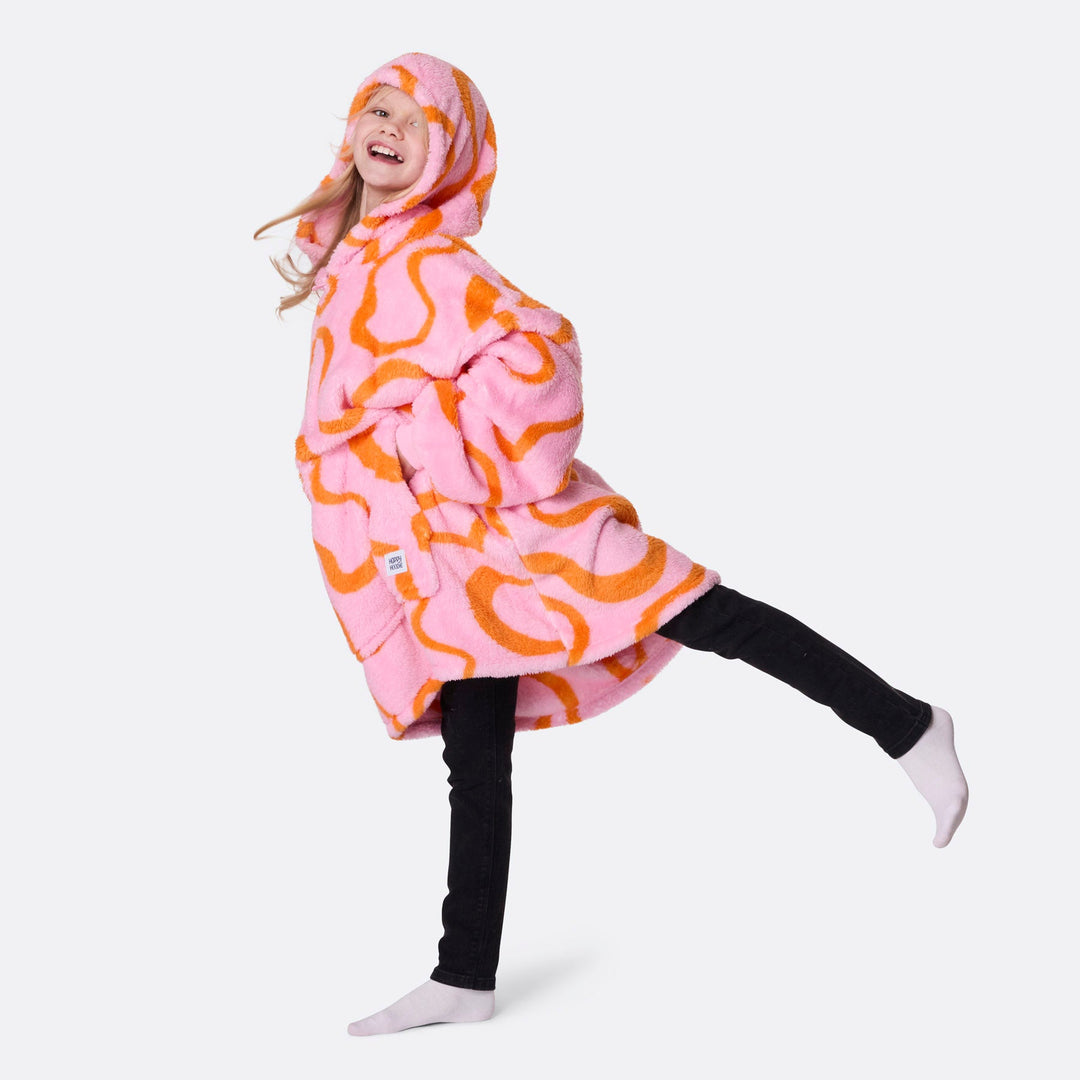 Roze Golven Teddy HappyHoodie voor Kinderen