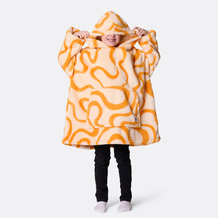 Gele Golven Teddy HappyHoodie voor Kinderen