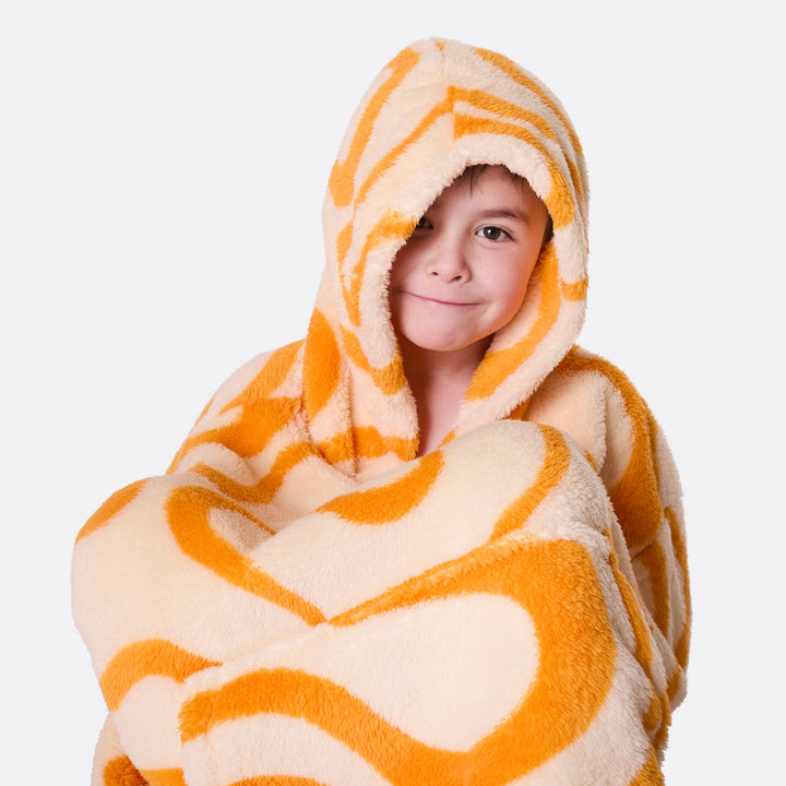 Gele Golven Teddy HappyHoodie voor Kinderen