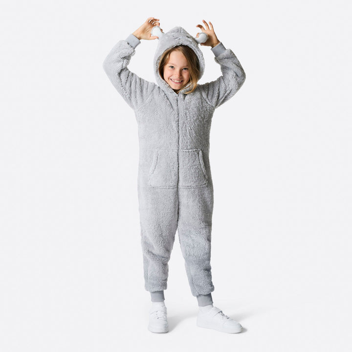 Teddybeer Grijs Onesie Voor Kinderen