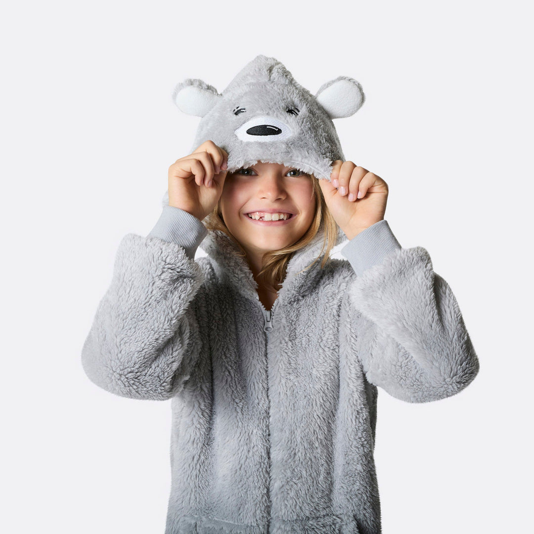 Teddybeer Grijs Onesie Voor Kinderen