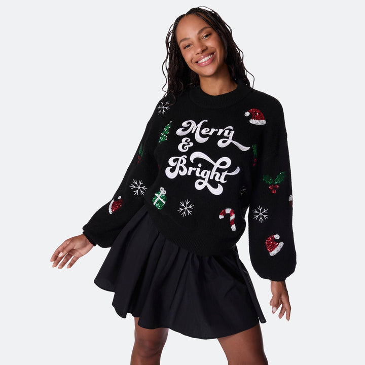 Merry & Bright Oversized Kersttrui Dames