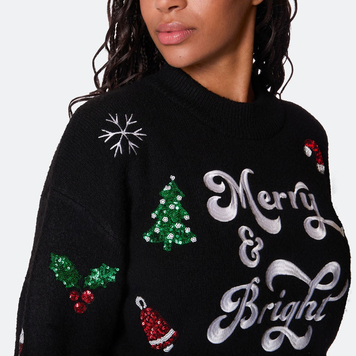 Merry & Bright Oversized Kersttrui Dames